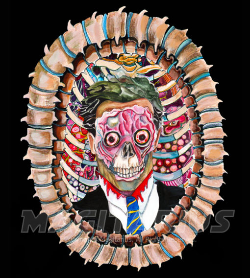 Face-Off Zombie Shirt Detail-Magitarius.com
